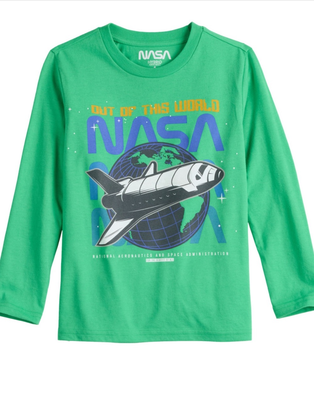 NASA boys Green Graphic Long-Sleeve Tee size 7